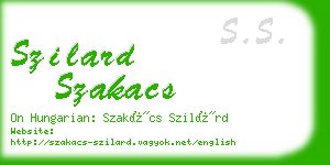 szilard szakacs business card